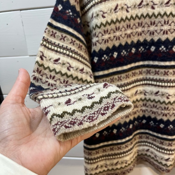 San Francisco Vintage Fair Isle Turtleneck Sweater – Beige – Size L/G - Picture 4 of 9